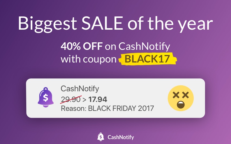 Black Friday deal on CashNotify's Mac app