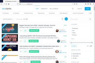 screenshot of seoclerks homepage