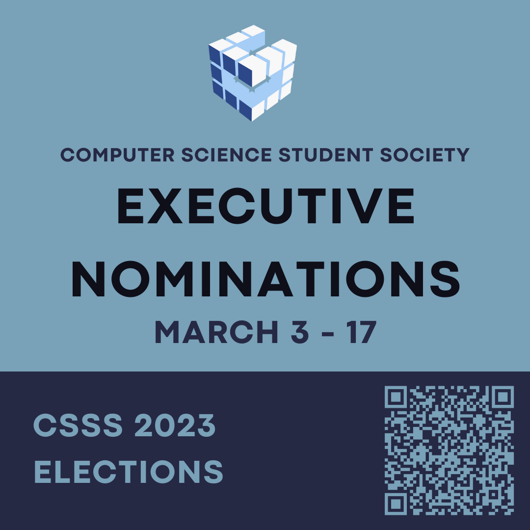 CSSS elections QR code poster