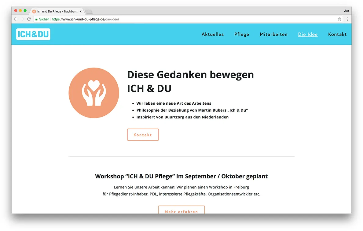 KreativBomber Onlineagentur Freiburg - ICH &amp; DU Pflege Freiburg Idee