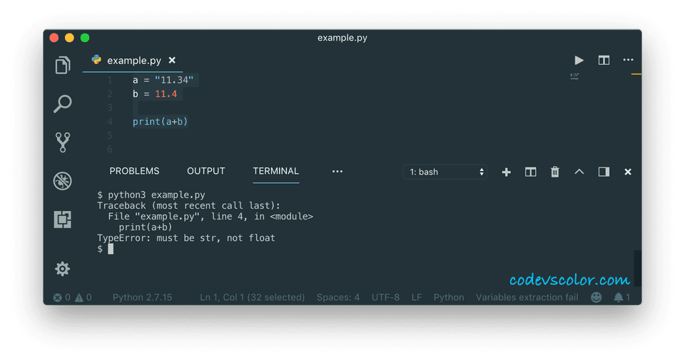 Convert string to float in python - CodeVsColor