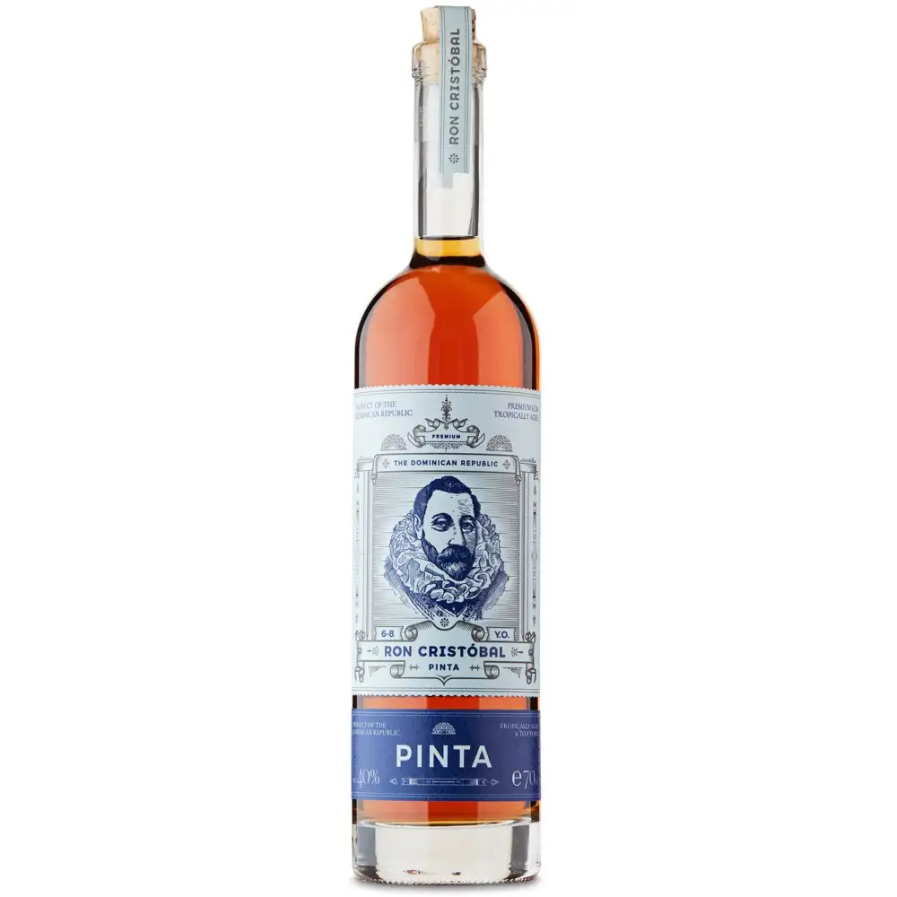 Image of the front of the bottle of the rum Ron Cristóbal Pinta