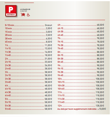 prix parking aeroport Bordeaux P express