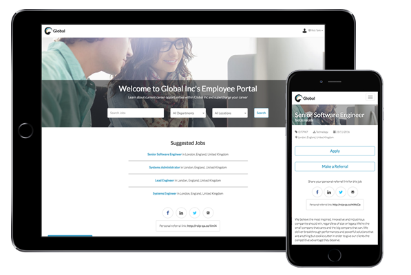 mobile optimized employee referrals