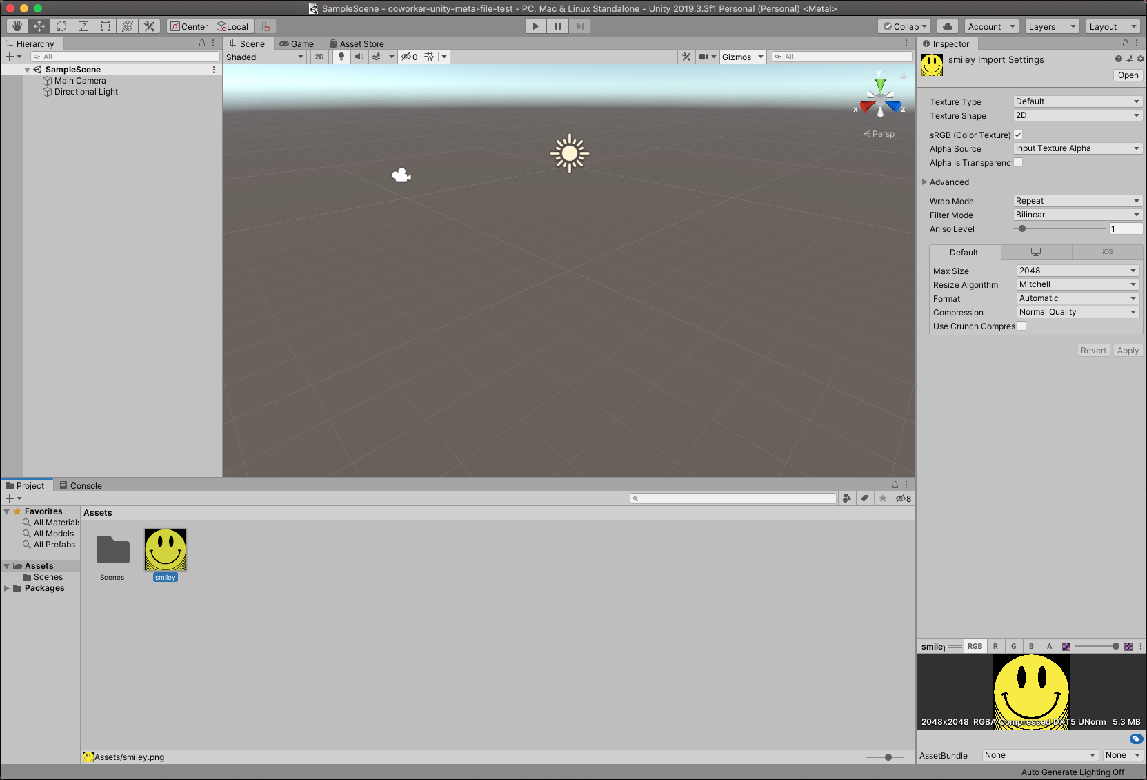 Asset details in Unity Editor Inspector Window