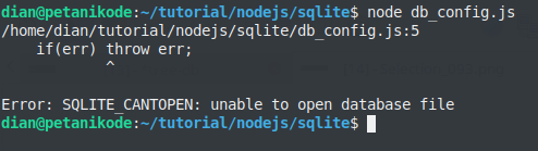 Nodejs connection with SQLite