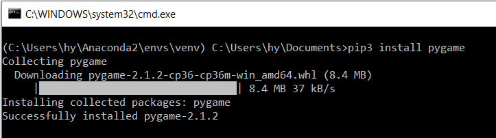在 Python 3.5 中安装 Pygame