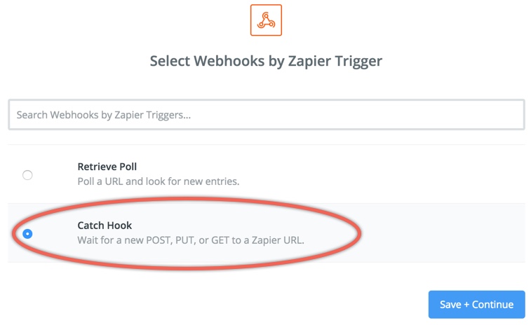 Configuring the Zapier webhook.