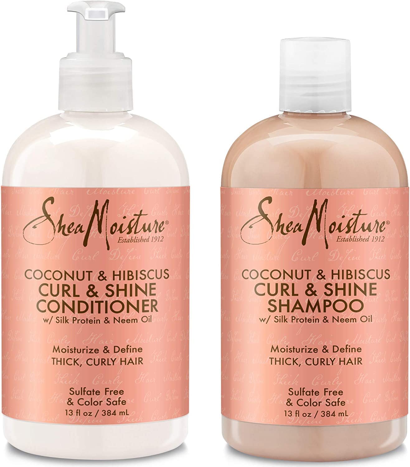 Shea Moisture Coconut & Hibiscus Curl & Shine Shampoo and Conditioner Set