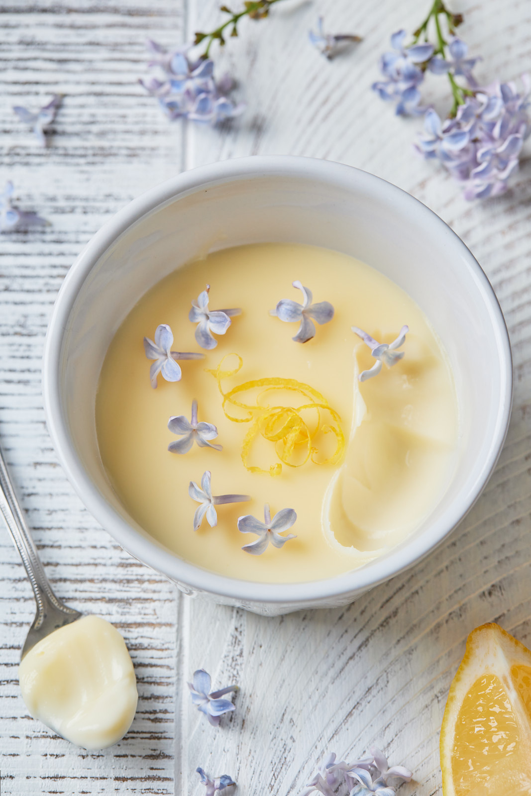 Creamy Lemon Posset Infused With Lilac