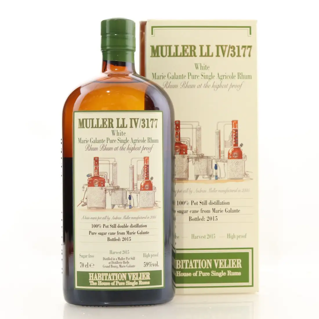 Image of the front of the bottle of the rum Muller LL IV/3177