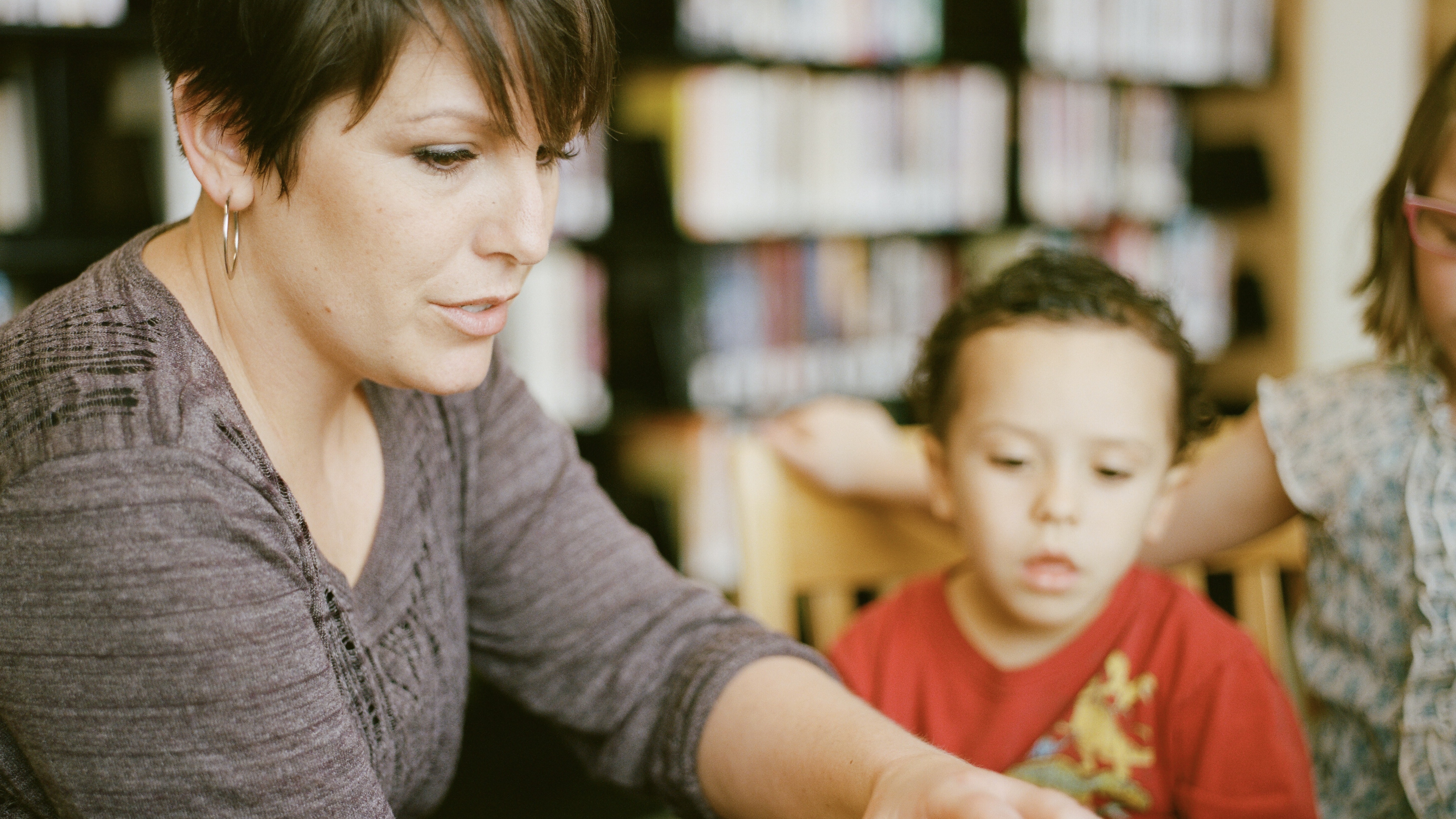 Guide reading to two students