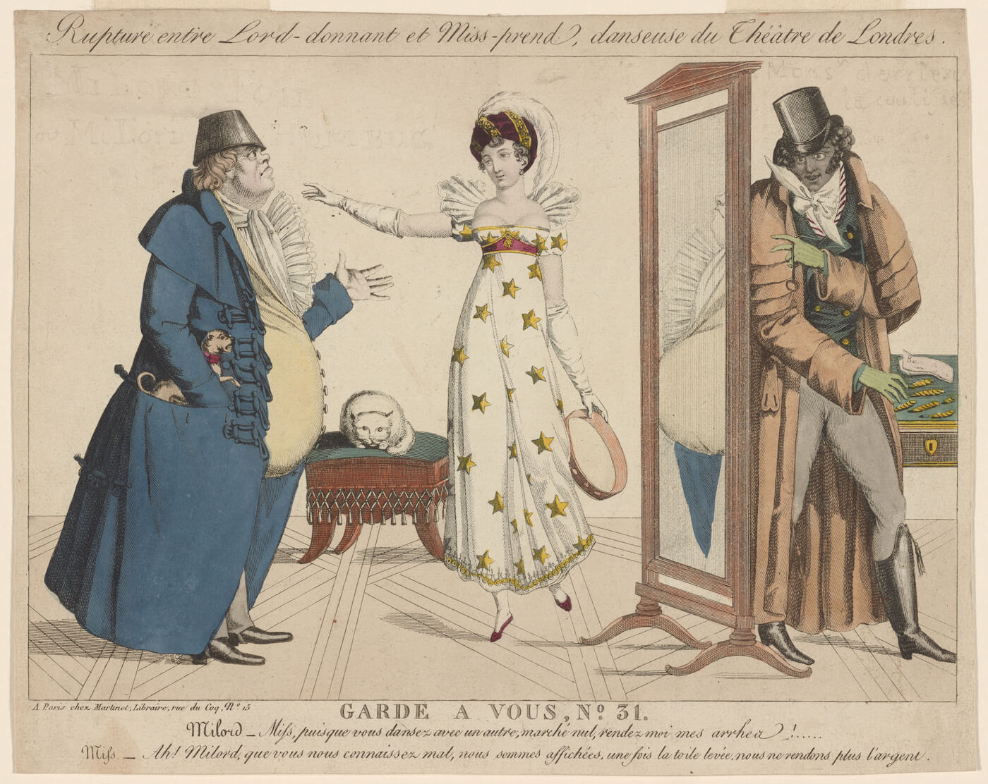 Public domain image of theatrical people looking in mirror