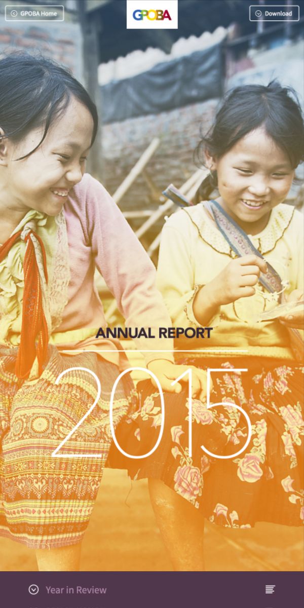 Annual report cover on a phone