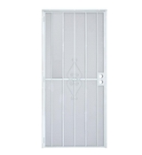 image Grisham 32 in  80 in 808 Series Protector White Surface Mount Steel Security Door with Epanded Steel Scree