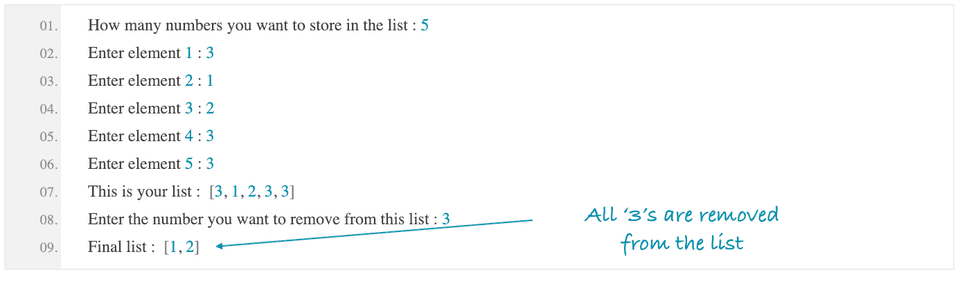 Python Program To Remove All Occurrence Of A Value From A List 