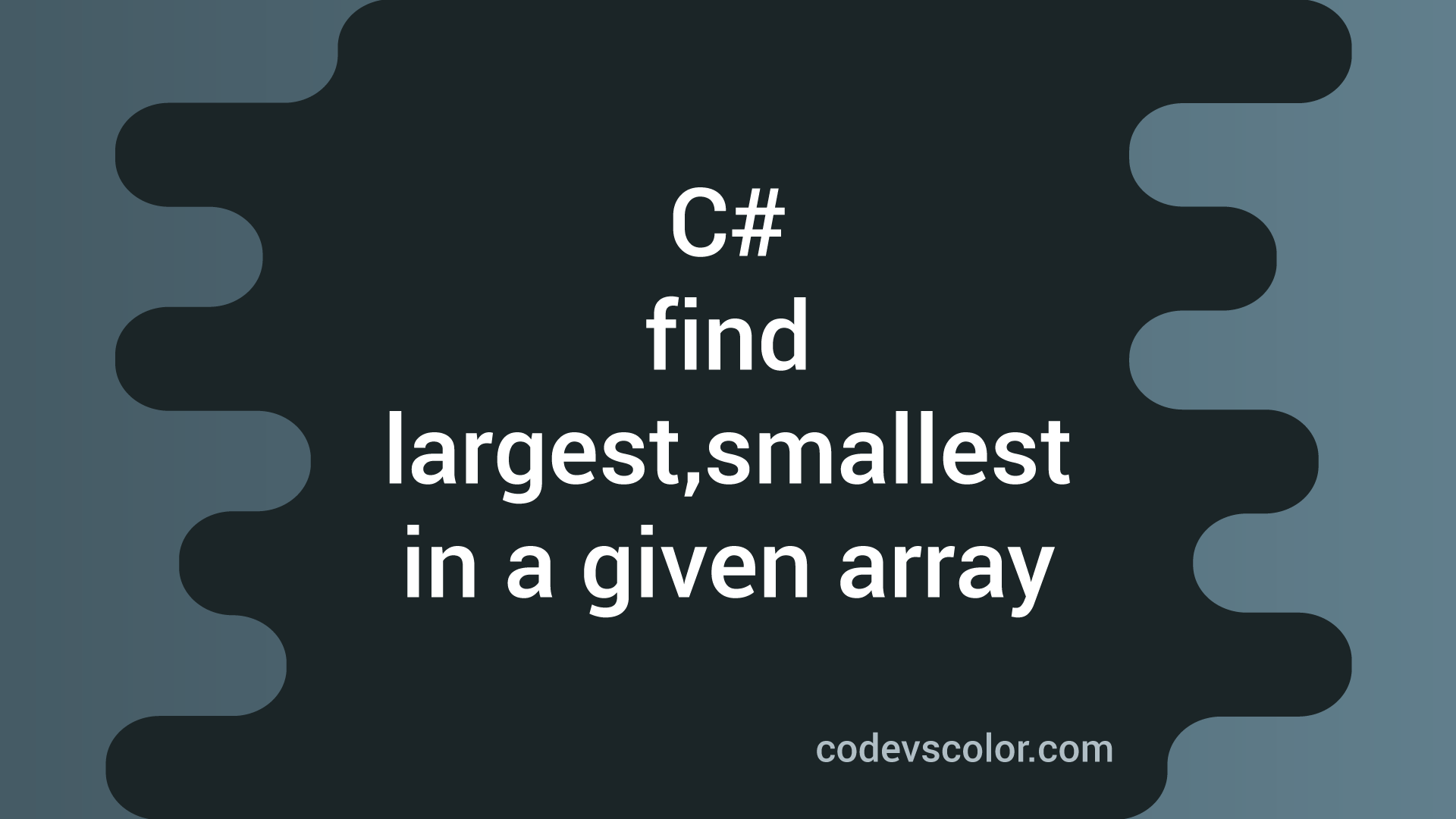 C Program To Find The Largest And Smallest Numbers In An User Given Array CodeVsColor