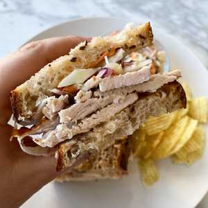 Deli style turkey sandwich