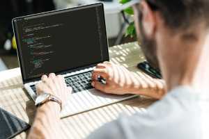 Web developer writing in CSS