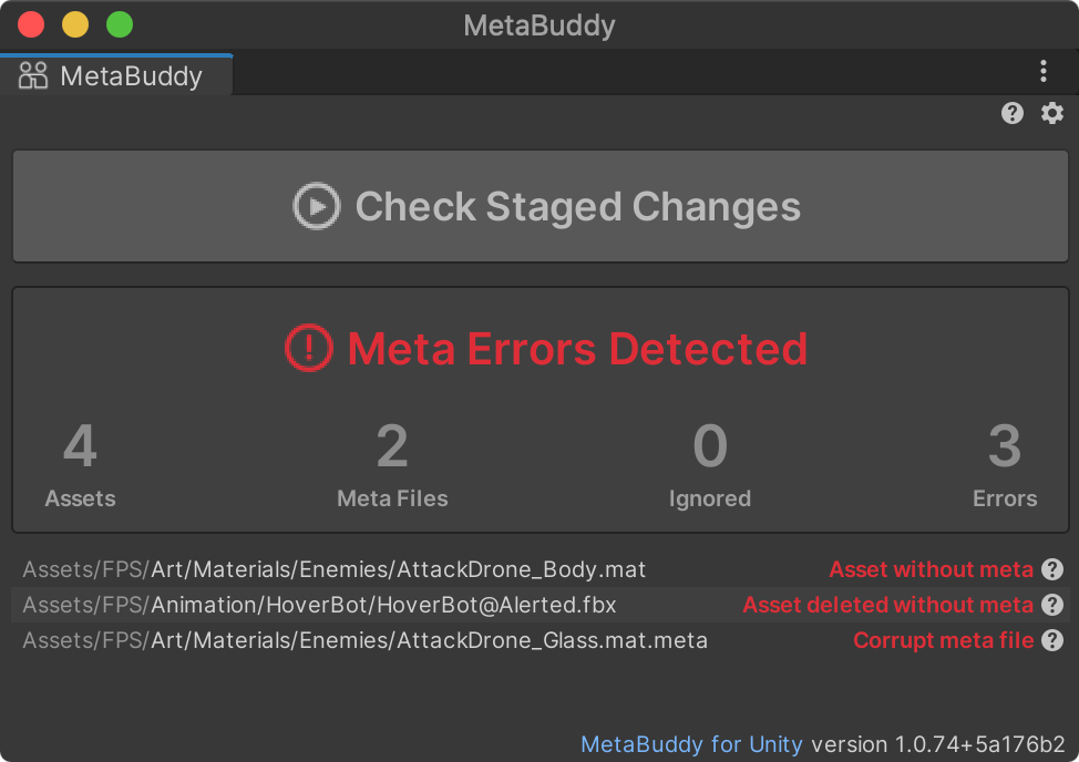 MetaBuddy Showing Errors