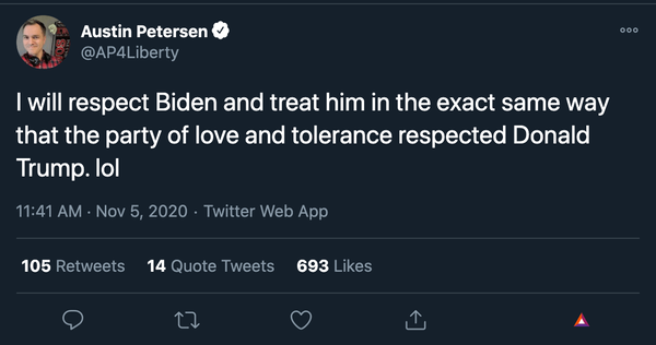 featured image thumbnail for event Petersen Equating Biden To Trump