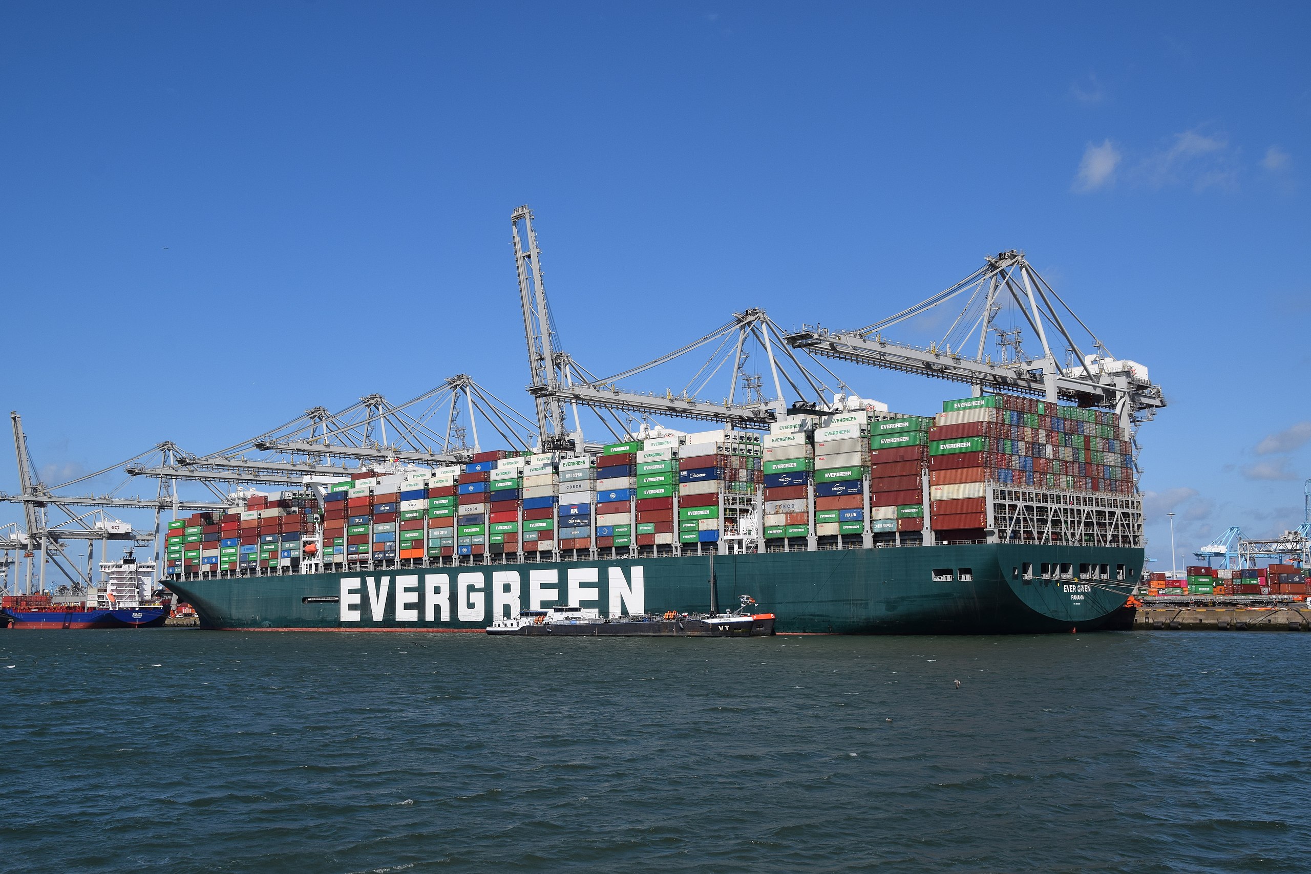 I cant write a post about marine navigation without featuring a shot of the Evergiven. This image shows her at port