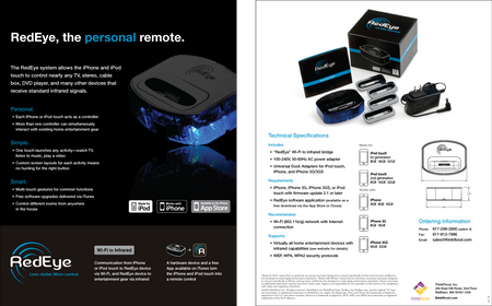 ThinkFlood's RedEye specification sheet