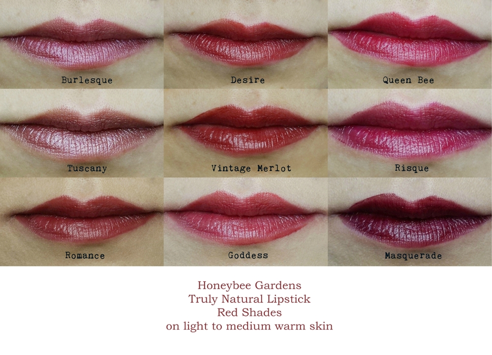 Honeybee Gardens Lipsticks Red Shades