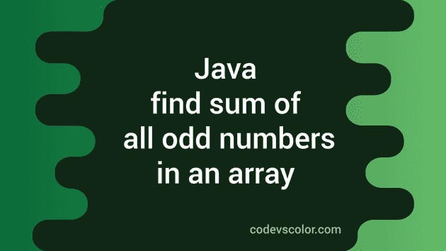 sum of odd numbers java