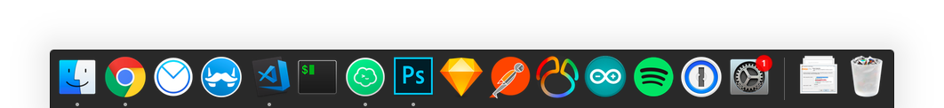 Screenshot of my dock