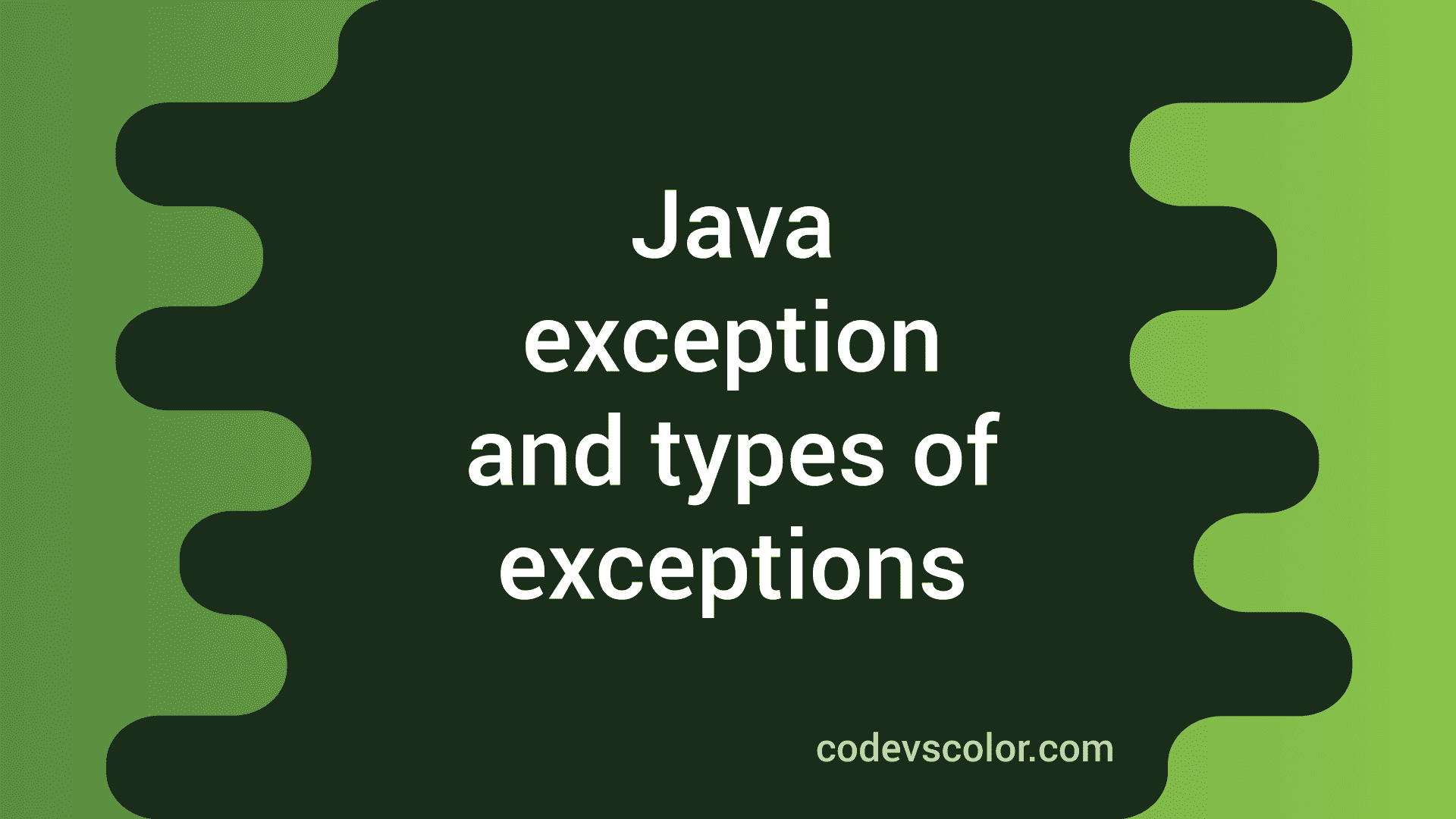 What is an Exception in Java and types of exceptions - CodeVsColor