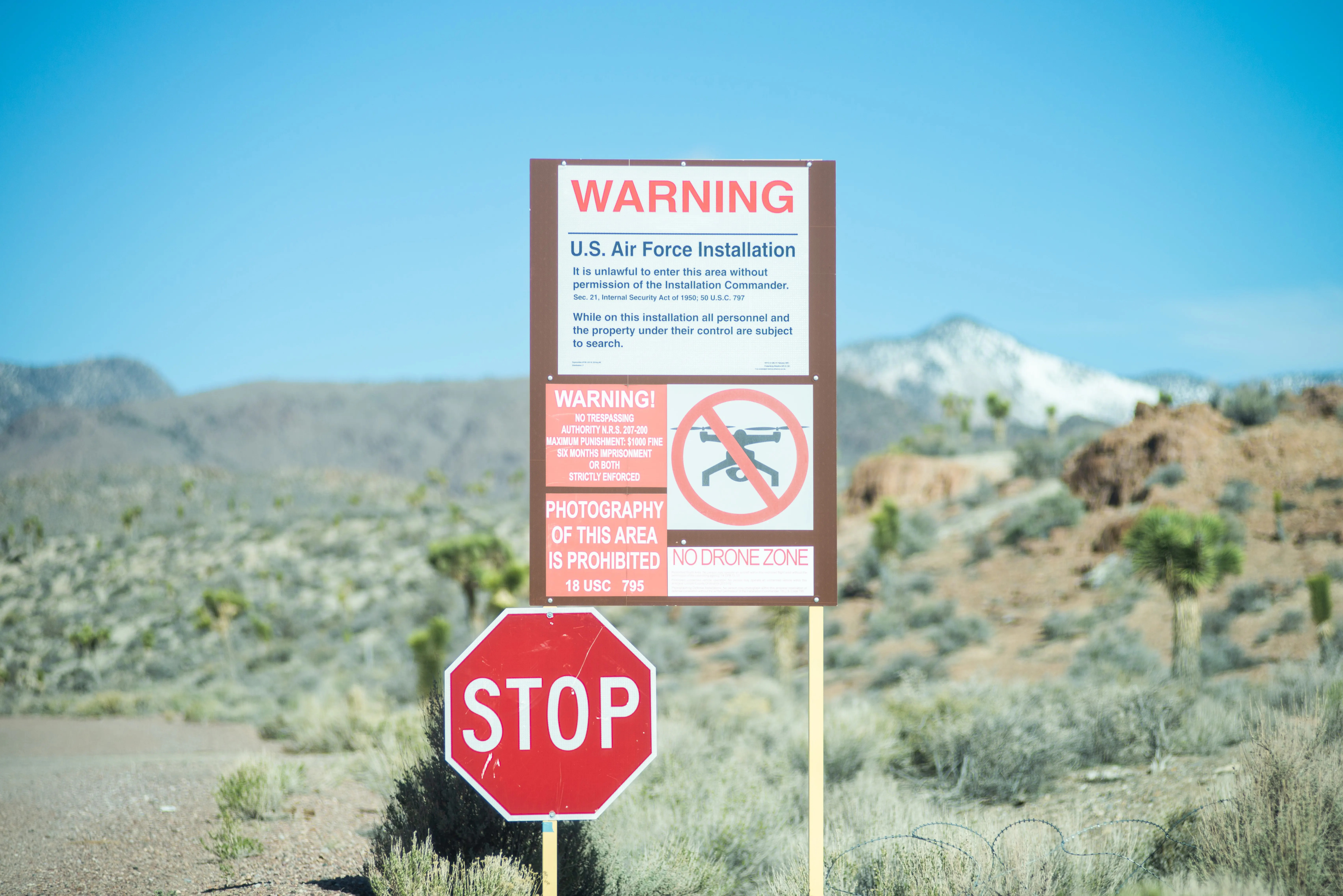 Image of: image of sign at edge of Area 51
