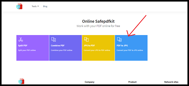 Safepdfkit click on PDF to JPG