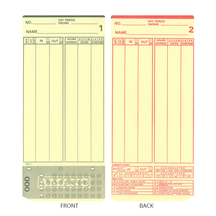 MJR 7000 Time Cards - Pack of 1000