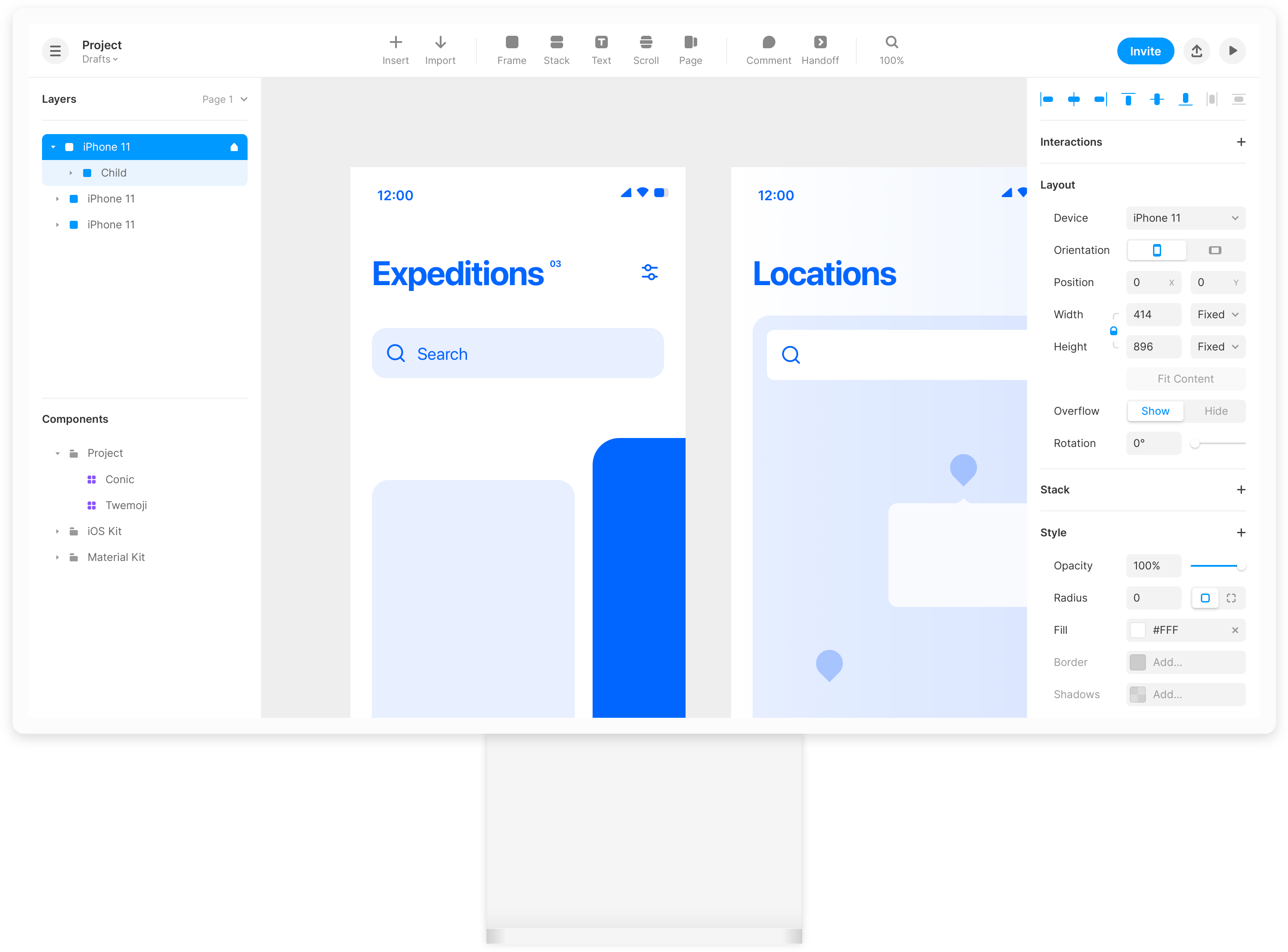 A free web-based wireframing tool for UX and UI design