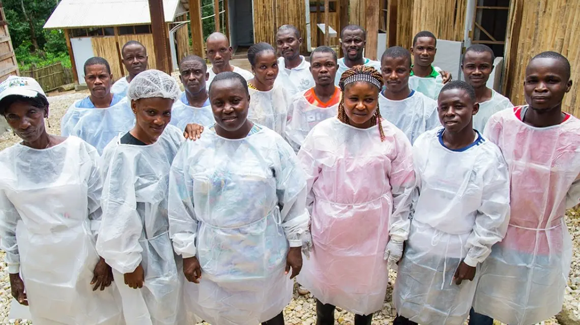 Concern Ebola clinic staff in Liberia.