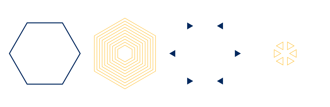Several hexagons and triangles generated with one helper function