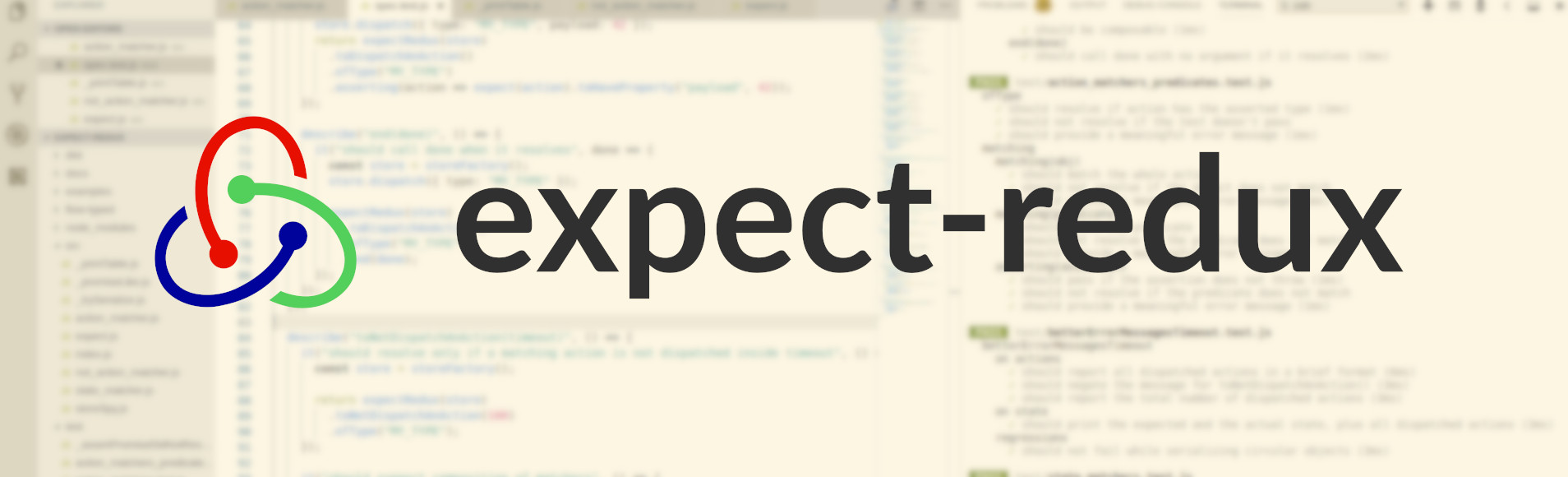 The logo of expect-redux