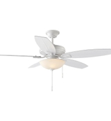 image North Pond 52 in IndoorOutdoor LED Matte White Ceiling Fan with Light Kit Reversible Motor and Rever