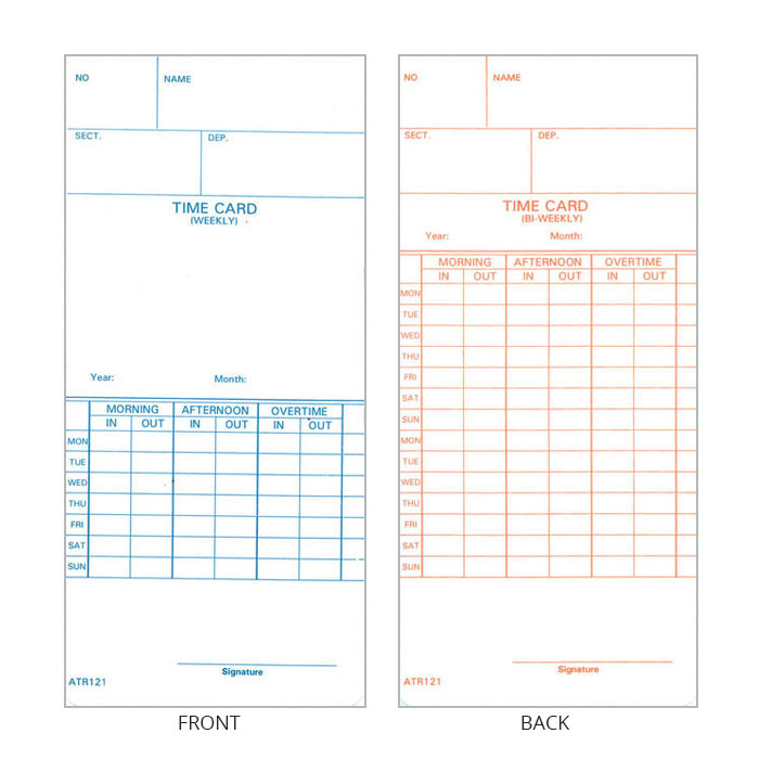 ATR120 Time Cards - Pack of 250