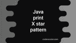 Java program to print X star pattern - CodeVsColor