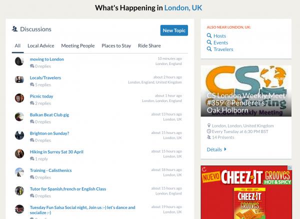 Couchsurfing's London Discussion Page