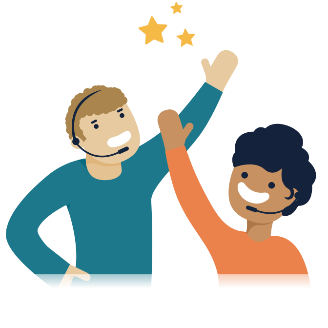 Illustration of two people high fiving