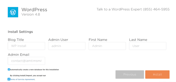 Choose settings for your WordPress site.