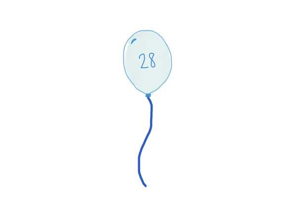 28 birthday balloon