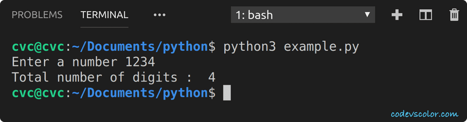 python count digits number