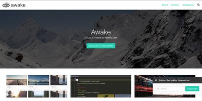 Screenshot of a page created with Awake, A Nuxt Blog Template