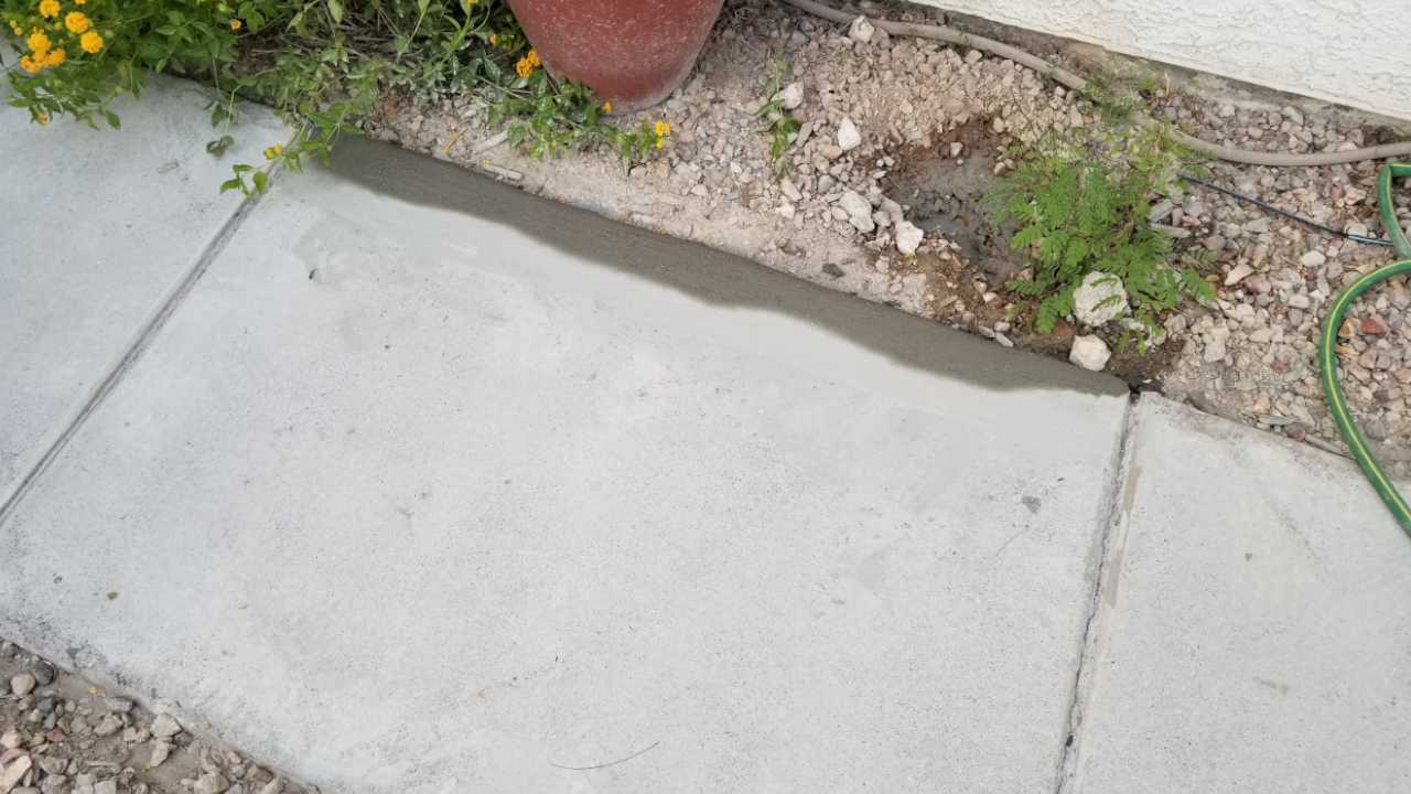 Closeup shot of walkway concrete during restoration