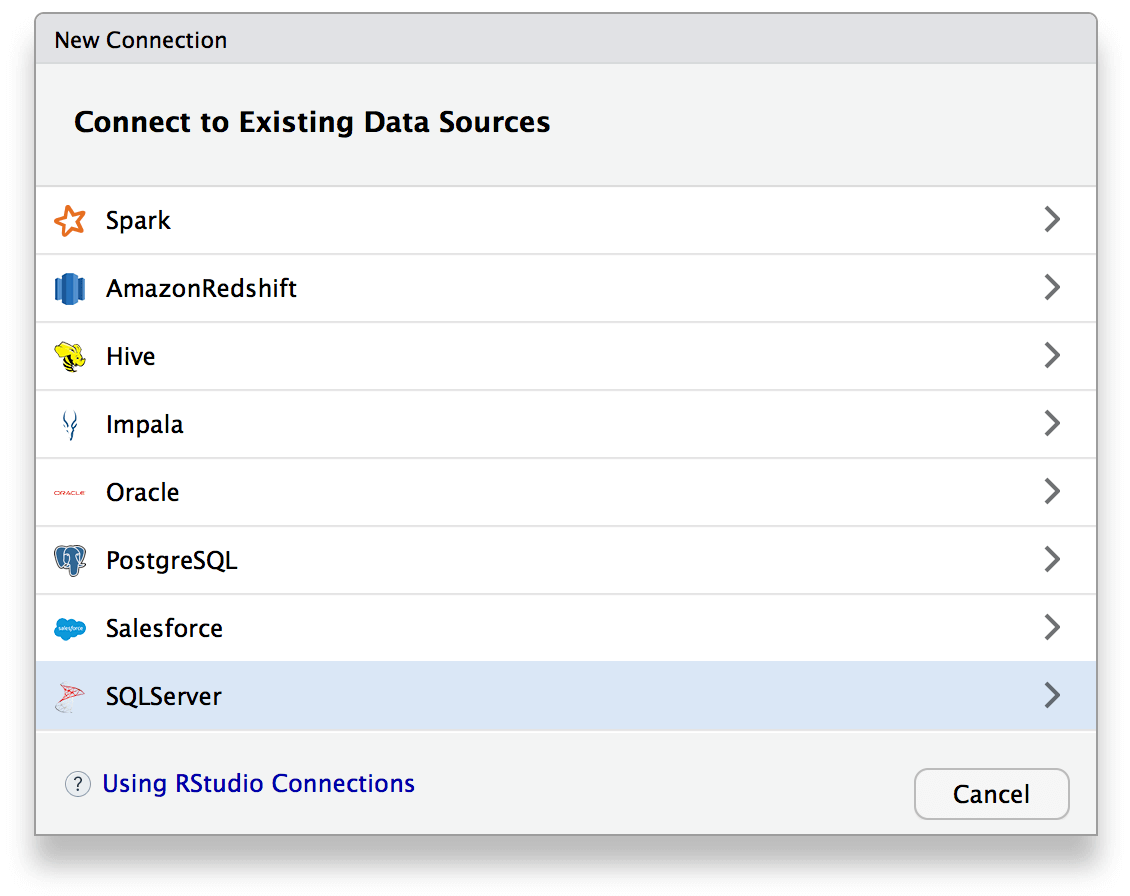 RStudio 1.1 Preview - Data Connections