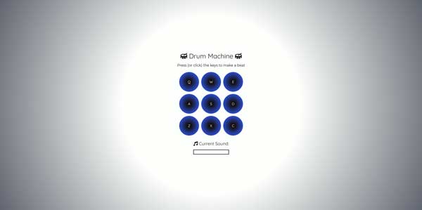 Screenshot of my project Drum Machine